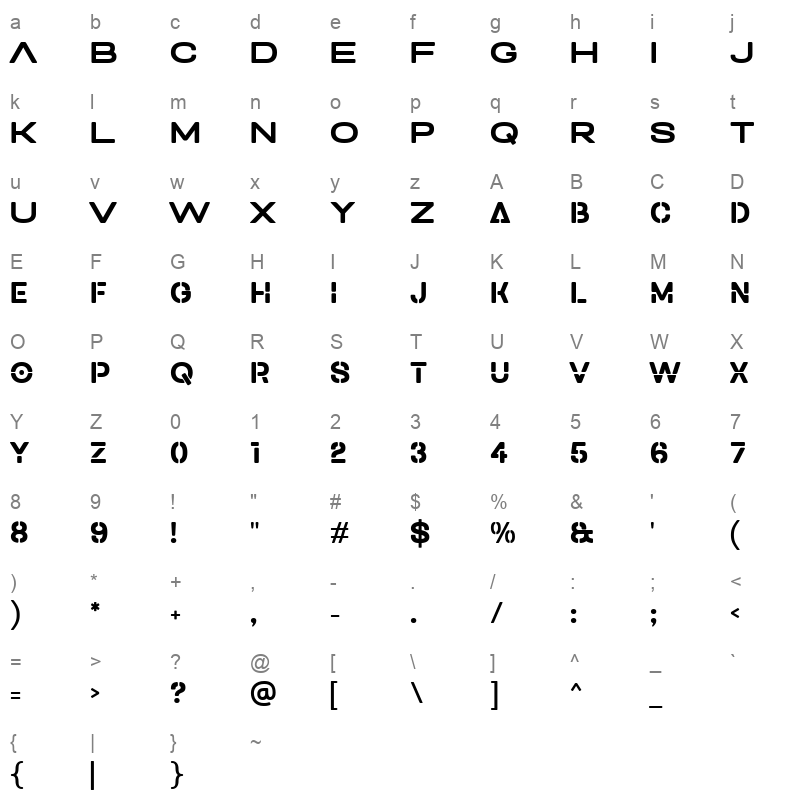 Moran Demo Character Map