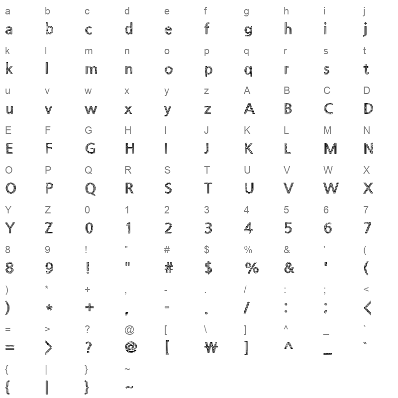 NanumGothicEcoExtraBold Character Map