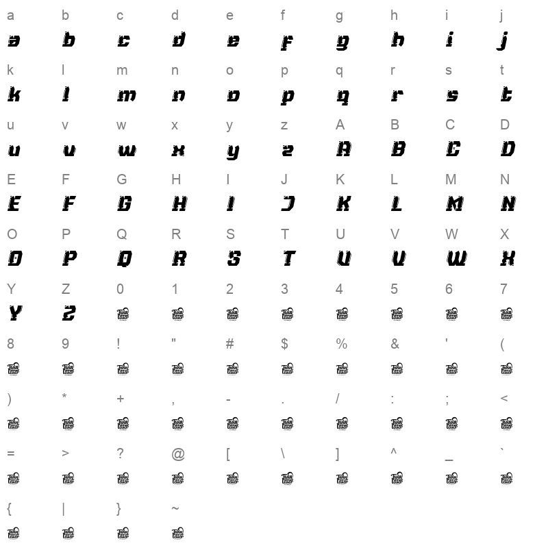 NAXMOS NAXMOS Italic Character Map