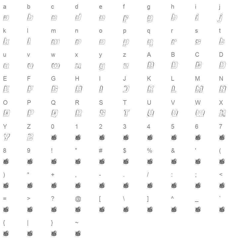 NAXMOS NAXMOS OutlineItalic Character Map