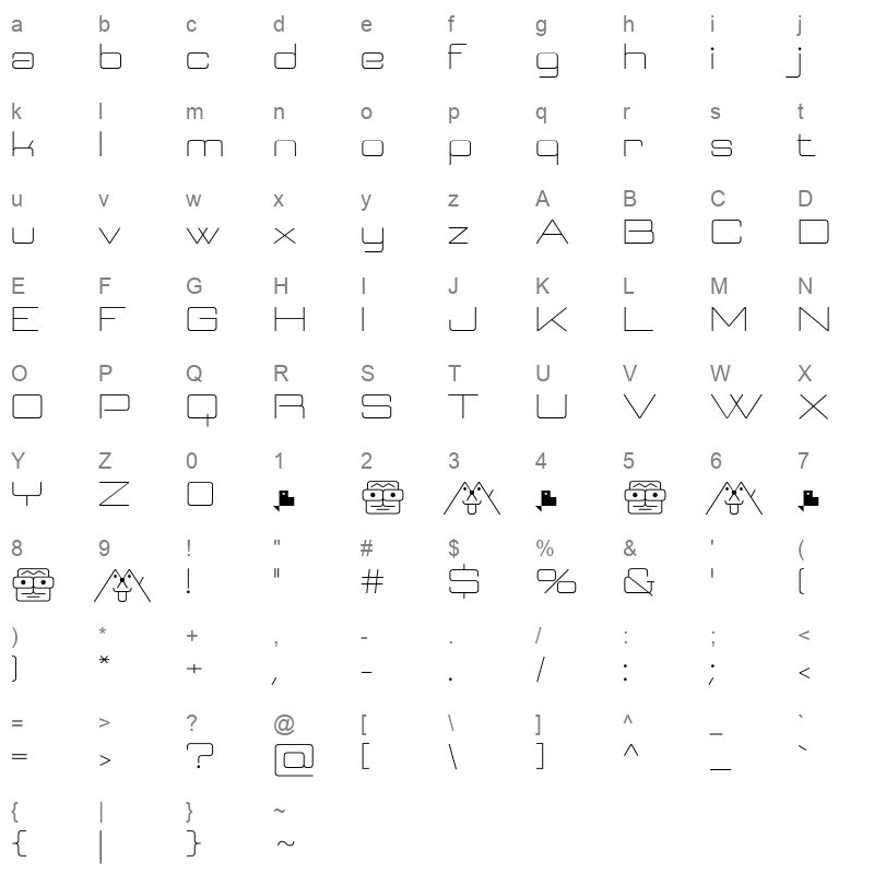 Neospace Expanded Character Map
