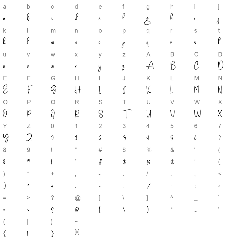 Night Beauty Character Map
