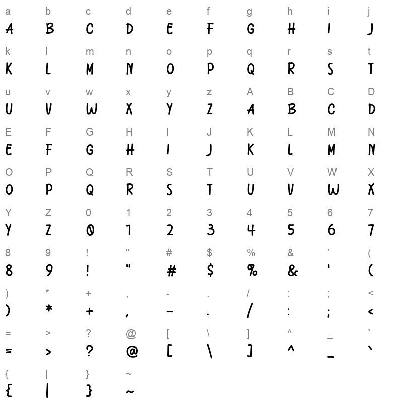 Night cat Character Map