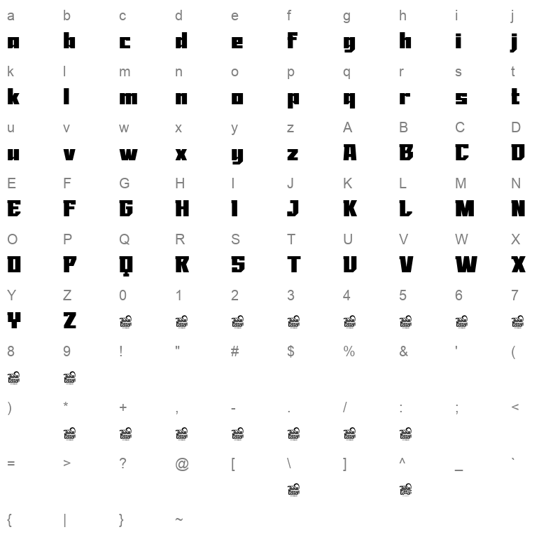 NOKRIOS Gash Character Map