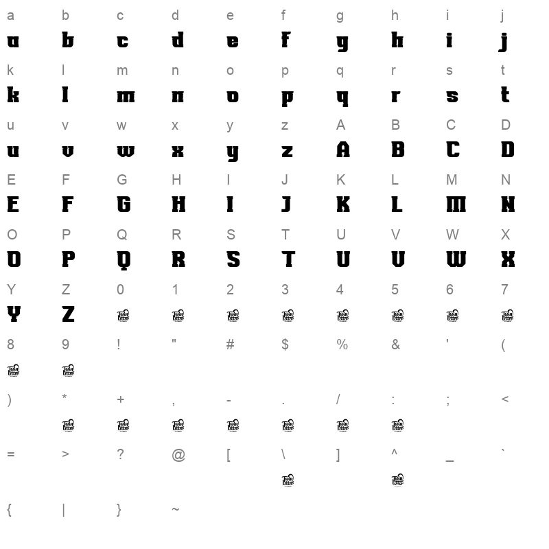 NOKRIOS Regular Character Map
