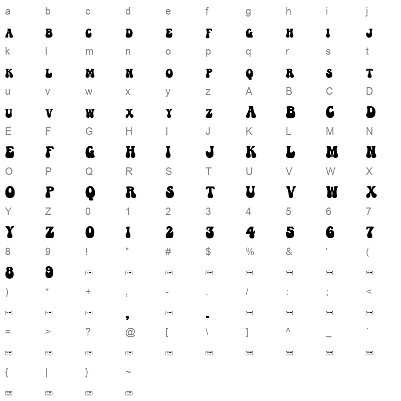 NOWLLHOUSE Character Map