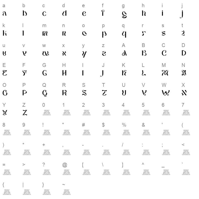 Ombake TTF Character Map