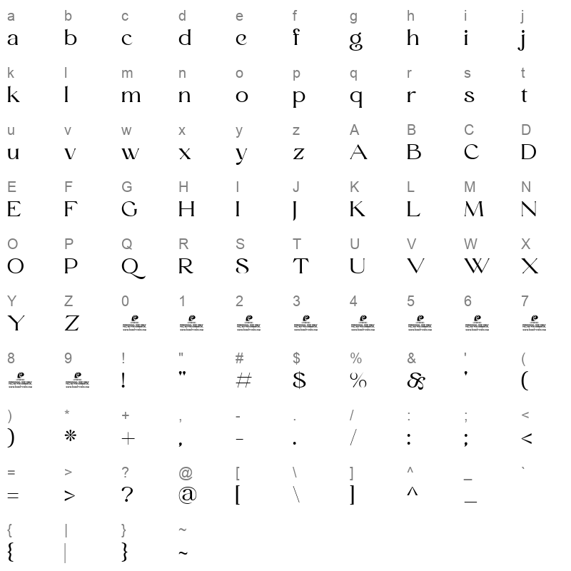 Paris Avenue Character Map