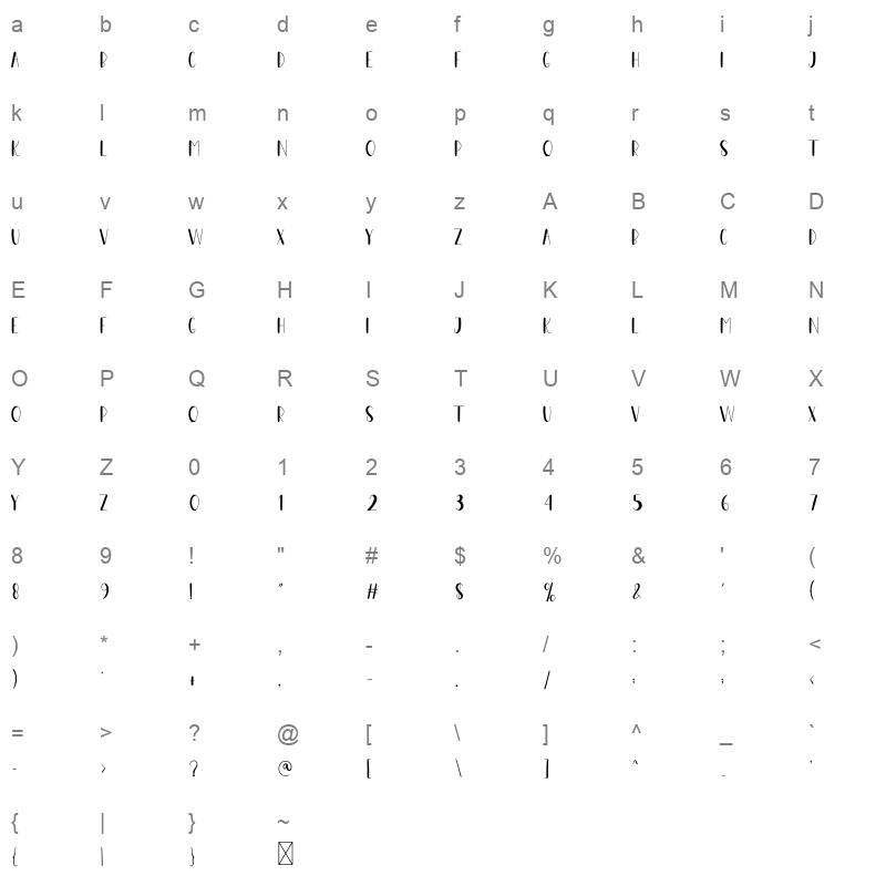 Pitch Black Character Map