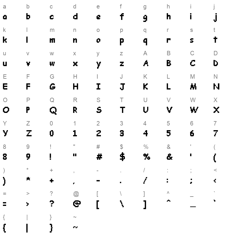 pixel comic sans undertale sans font Character Map