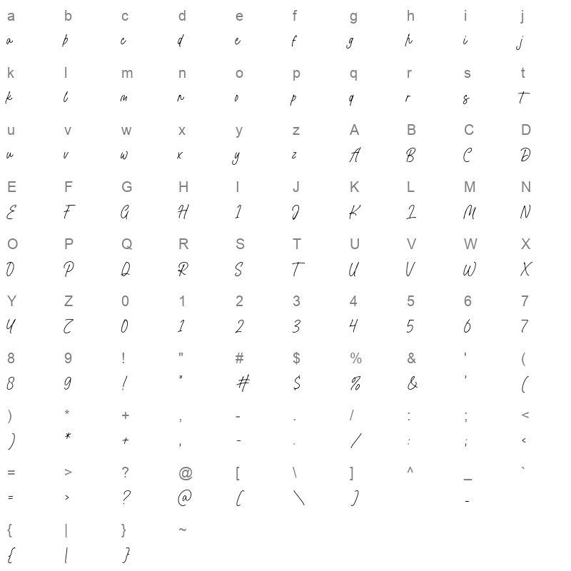 Pushbacks Character Map