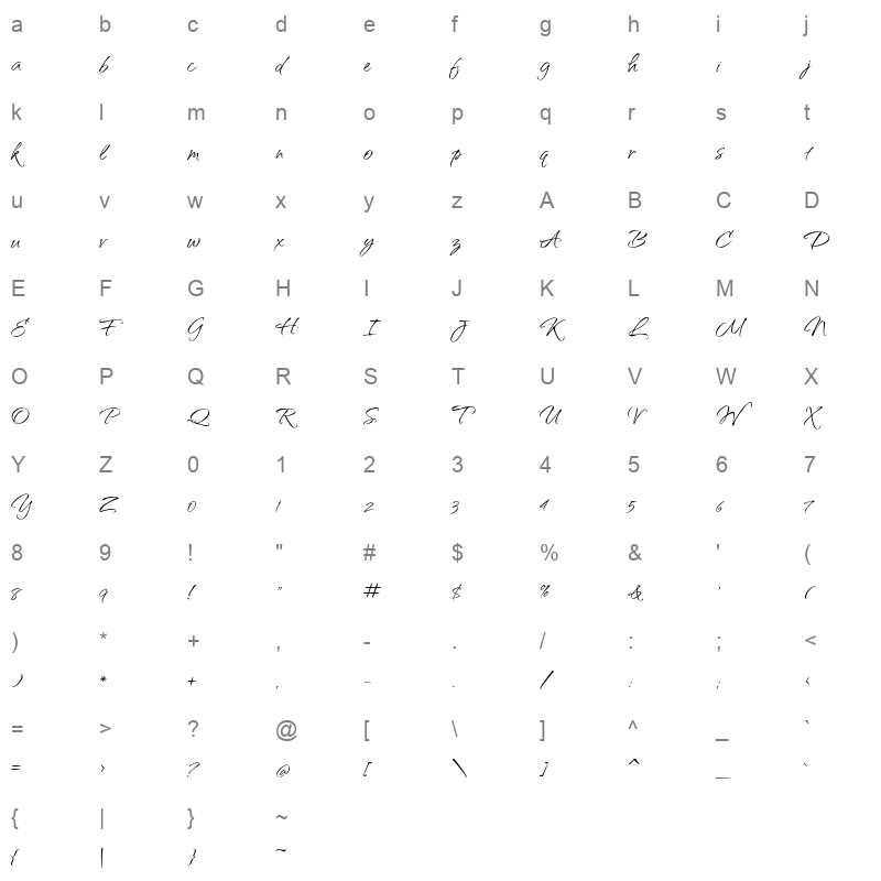 QwitcherGrypen Regular Character Map