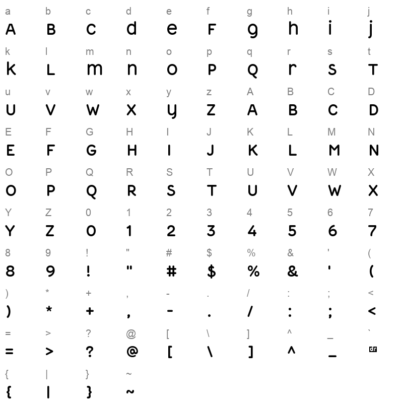 ReImagineUAMalevichVF Character Map