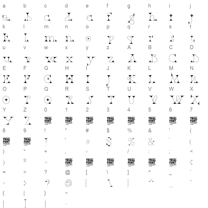 Resources Quarterly OTF Character Map