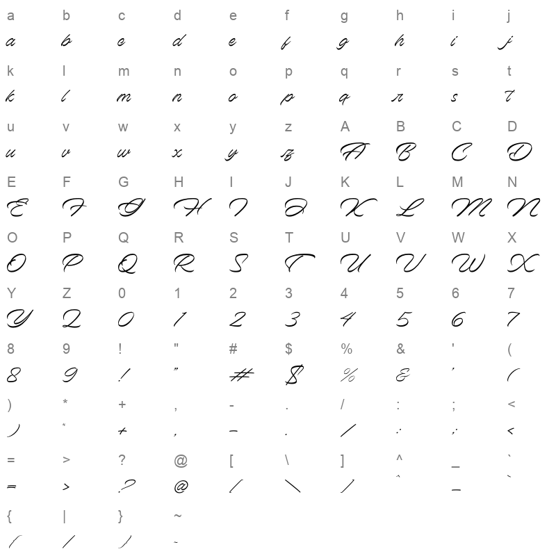 Roadly Hezarttest Character Map