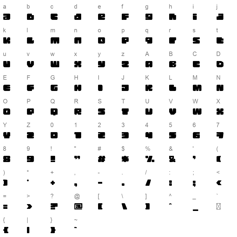 RockPile Character Map
