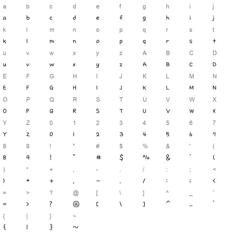 SAEEUM Character Map