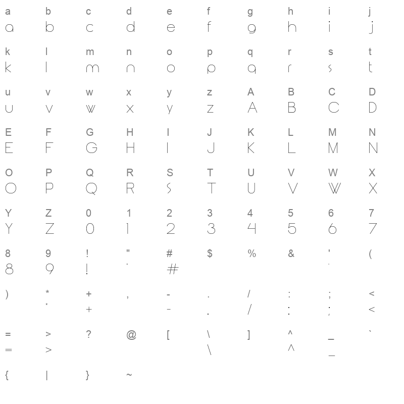 sahnaz otf Character Map