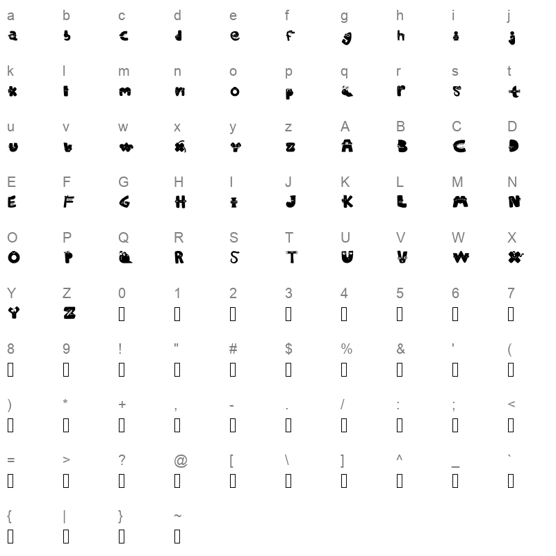 Salcedo Regular Character Map