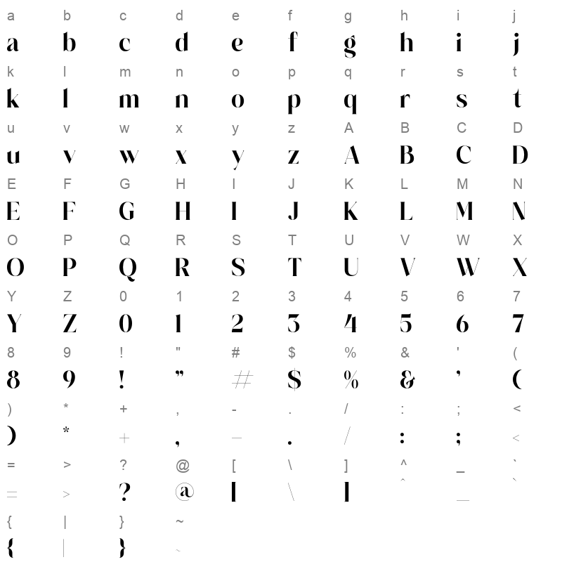 Salgesis Character Map