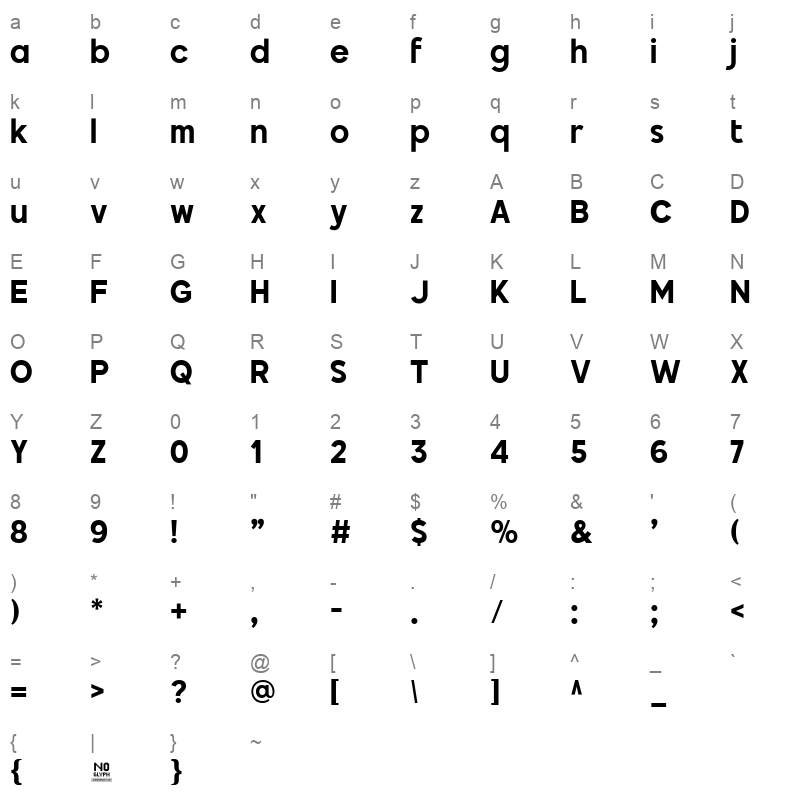 Salmond Semibold Character Map