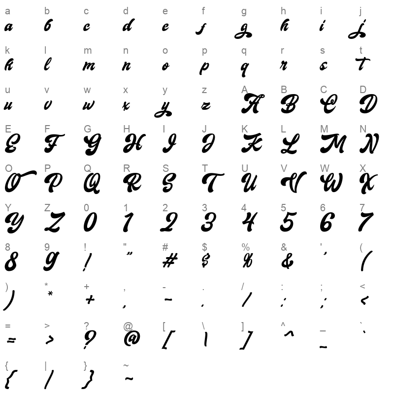 Slimeha Character Map