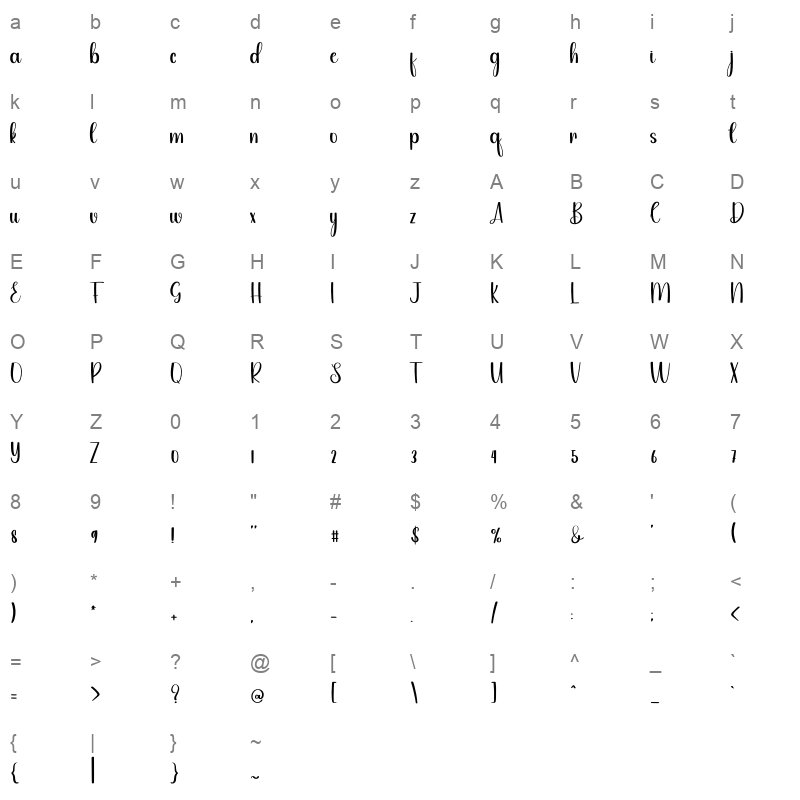 Snowflake Character Map