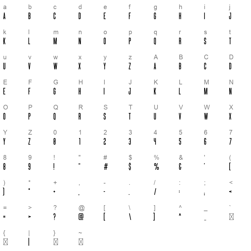 SOCIAL SANS Character Map
