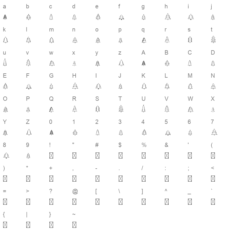 Sparren Character Map