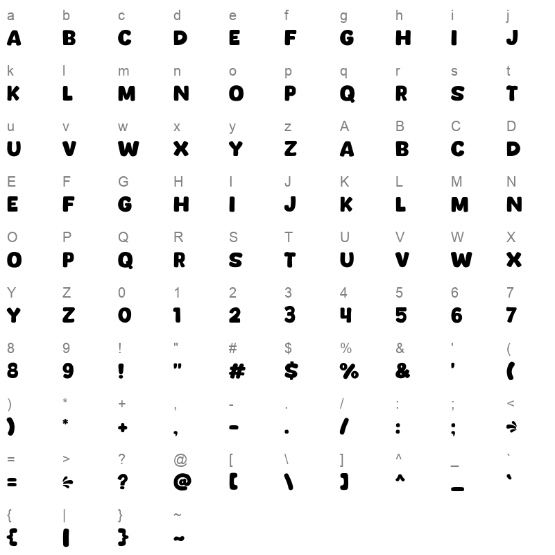 Stop buck Character Map