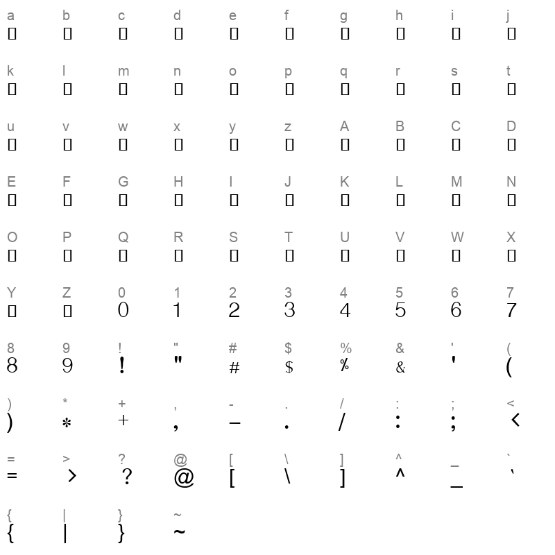 TAU 1 ELANGO Barathi Regular Character Map