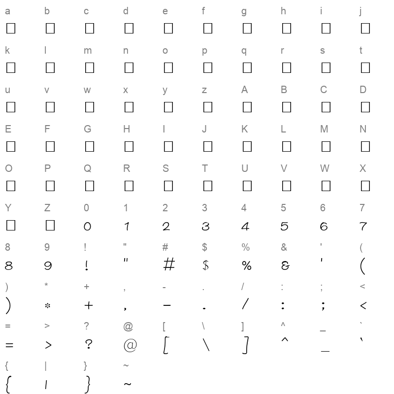 TAU Kambar Regular Character Map