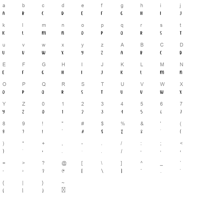 Teddy Bear Character Map