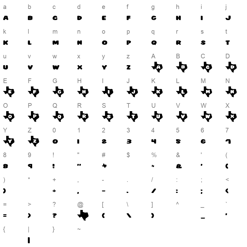 texas2 Character Map