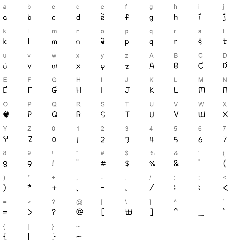 THE Dugeun Regular Character Map