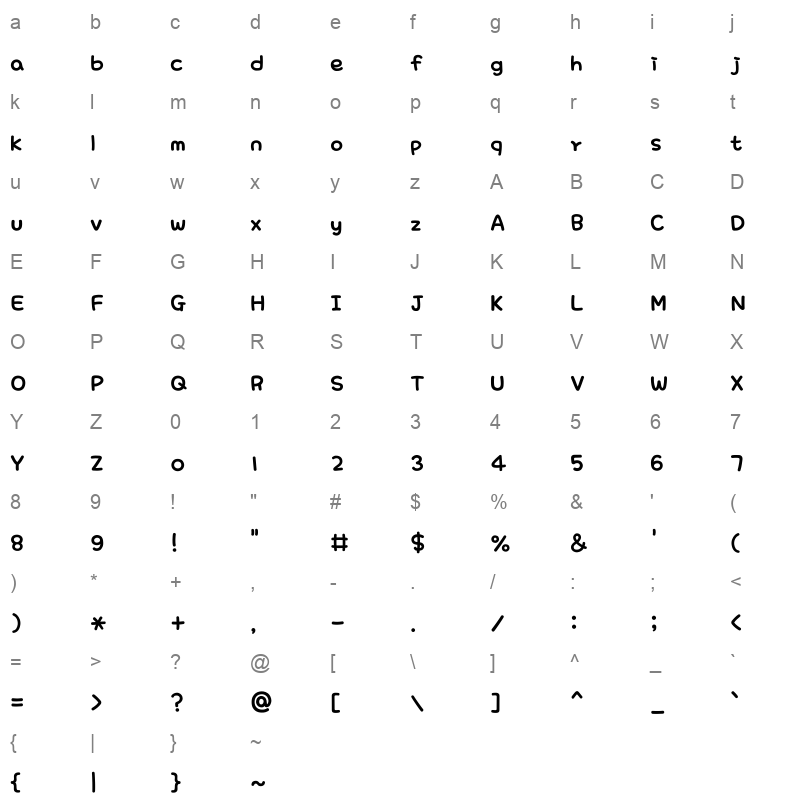 THE Kidbutterfly Regular Character Map