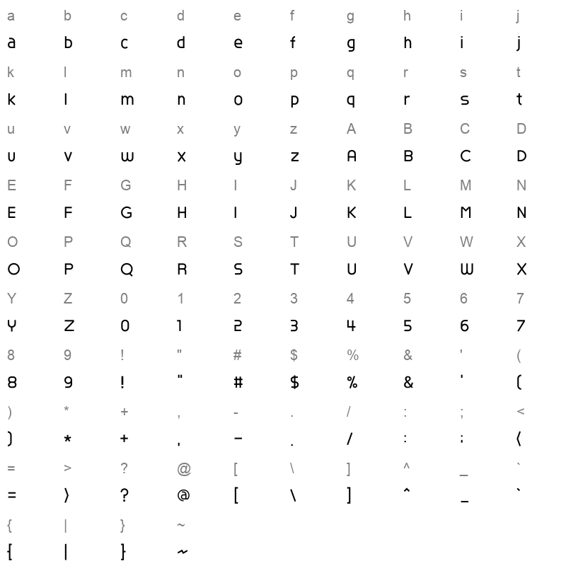 THE Kkak Regular Character Map