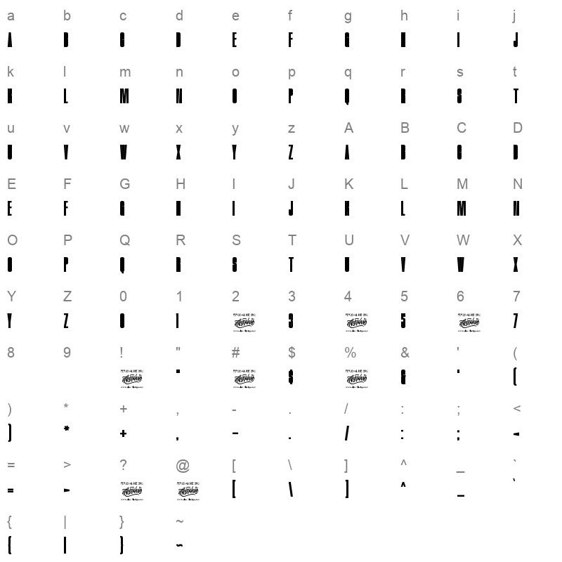 Theadzan Character Map