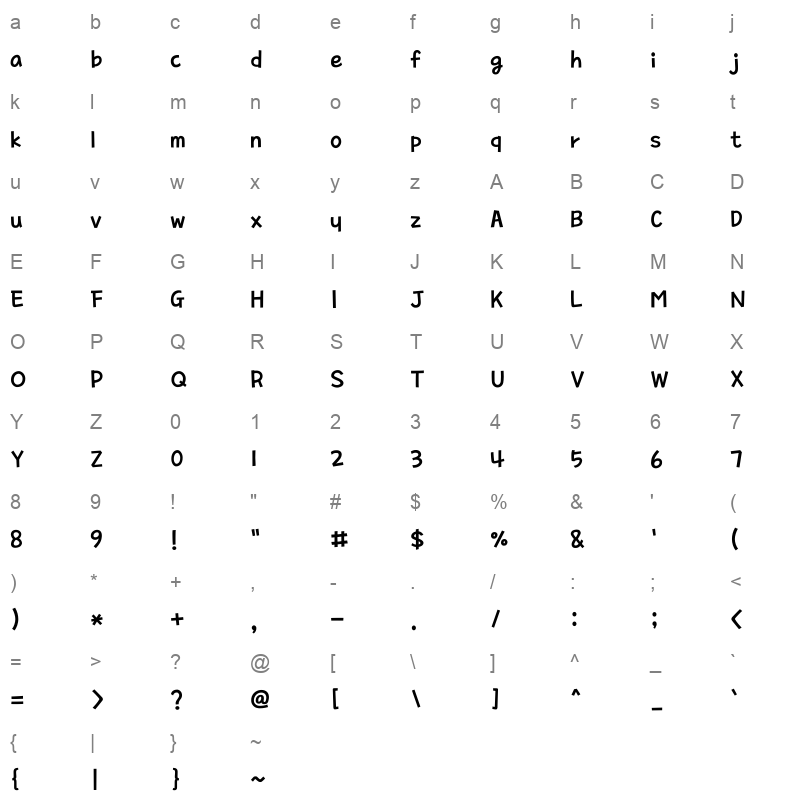 THENewyorkers Regular Character Map