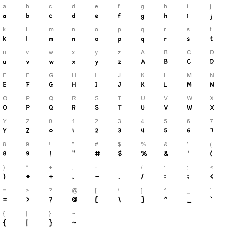 THEWhiteworld Regular Character Map