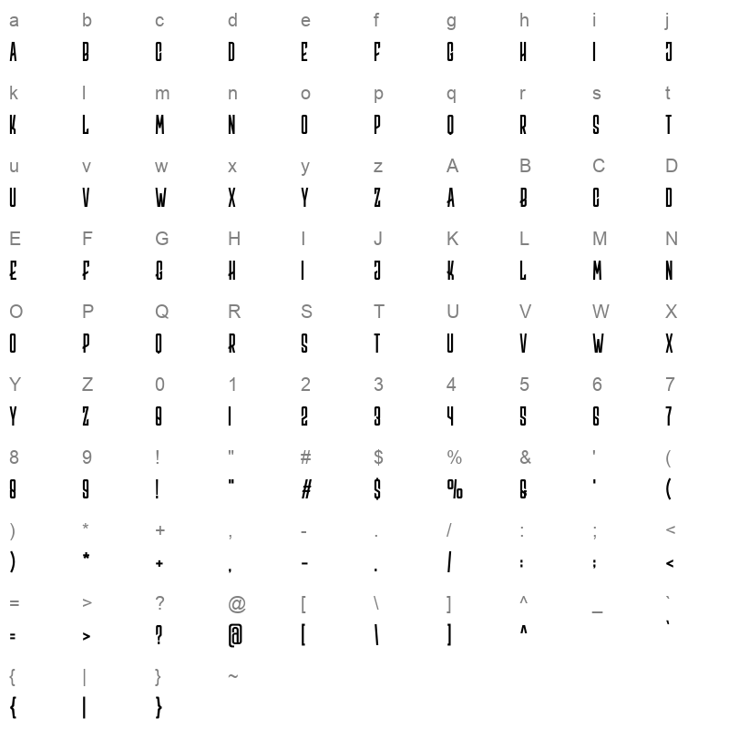 Thomson Character Map