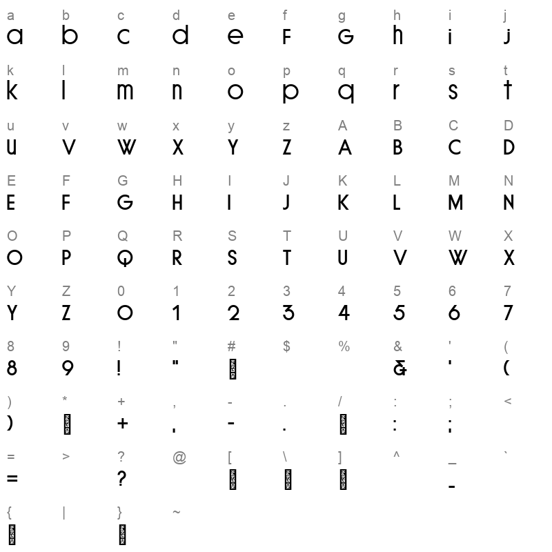 TjfAnomaly Regular Character Map