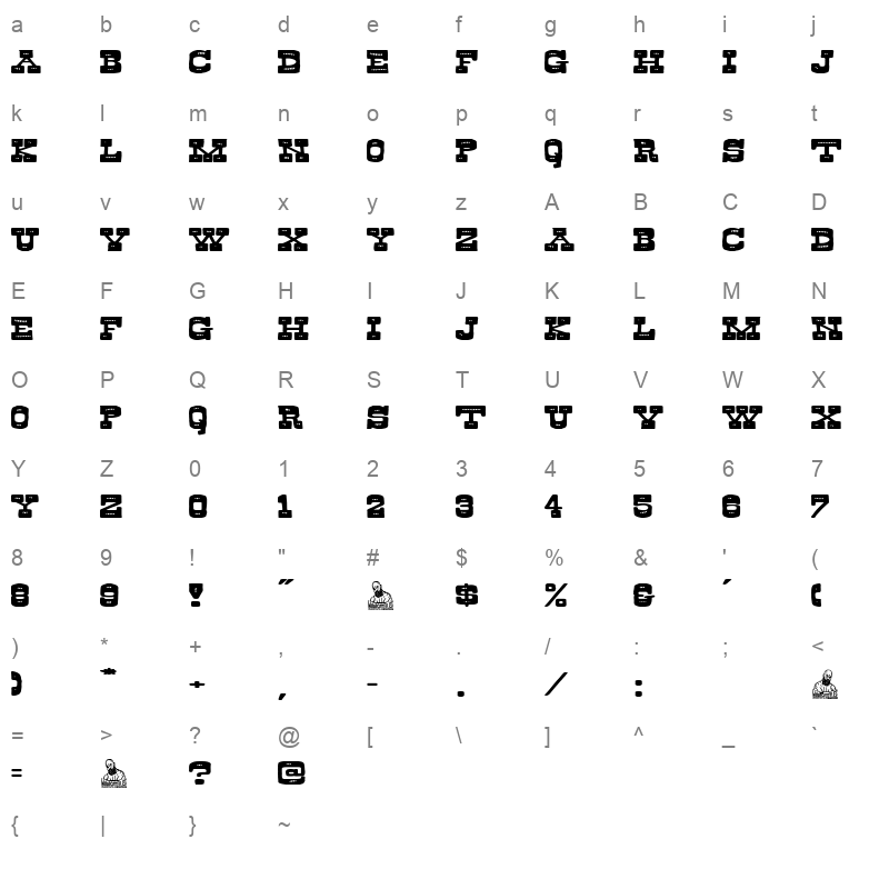Triple X Days Character Map