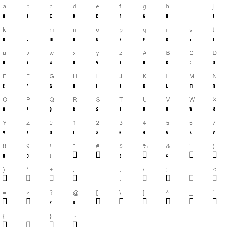 Trump20 Character Map