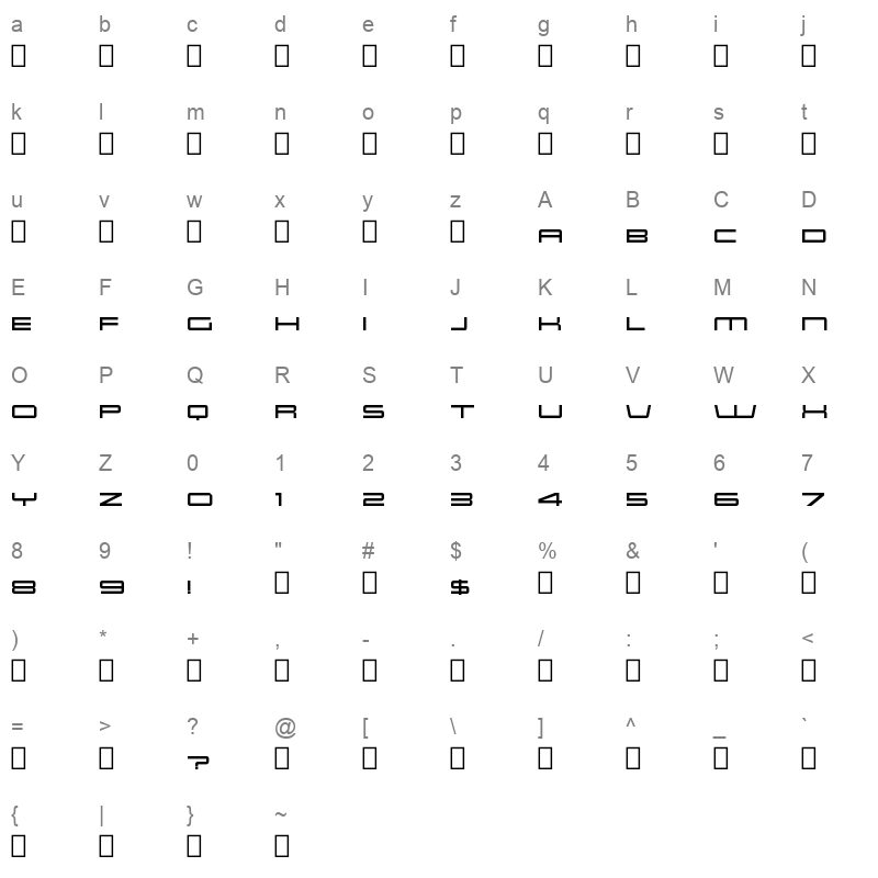 Trump24 normal Character Map