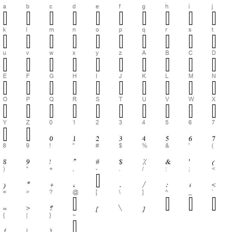 UL Amjad Regular Character Map