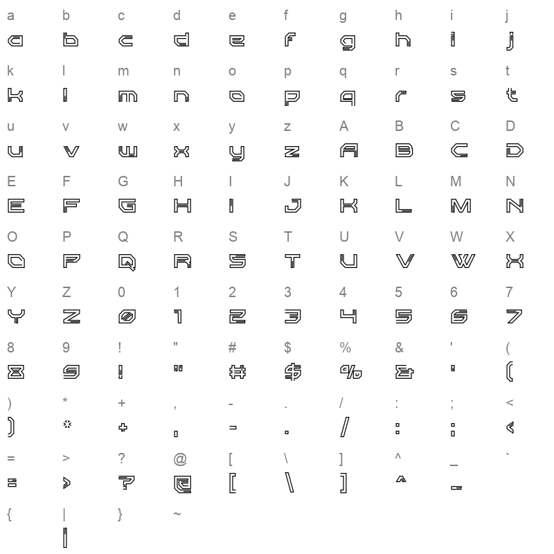 Used Servers Bold OTF Character Map