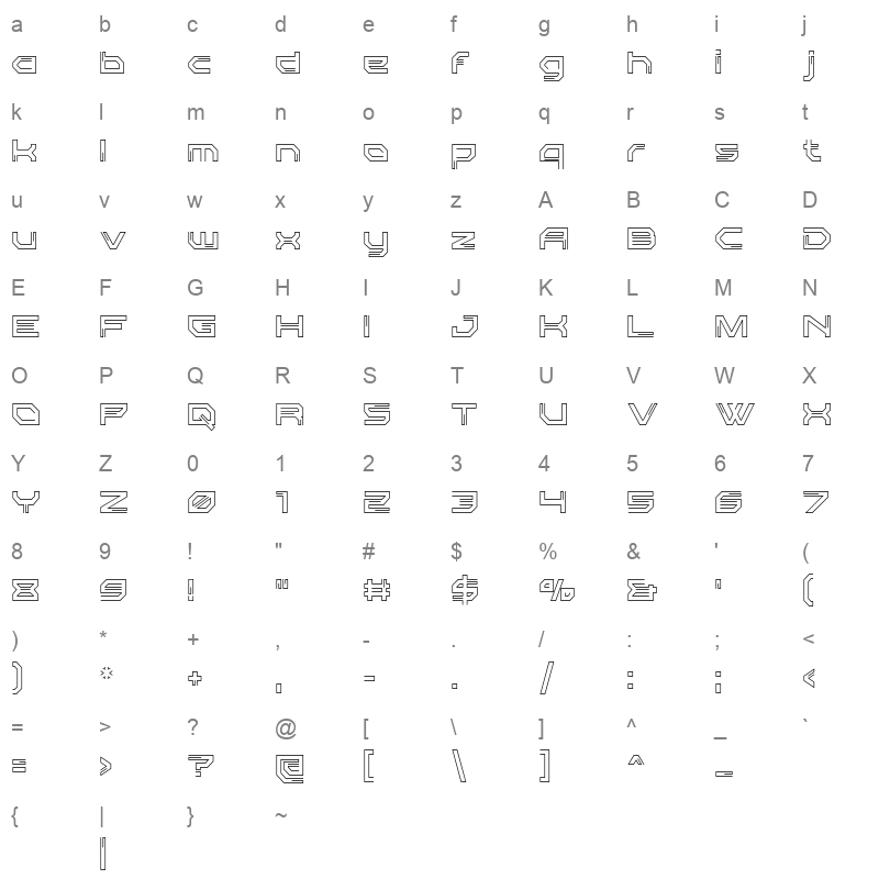 Used Servers OTF Character Map