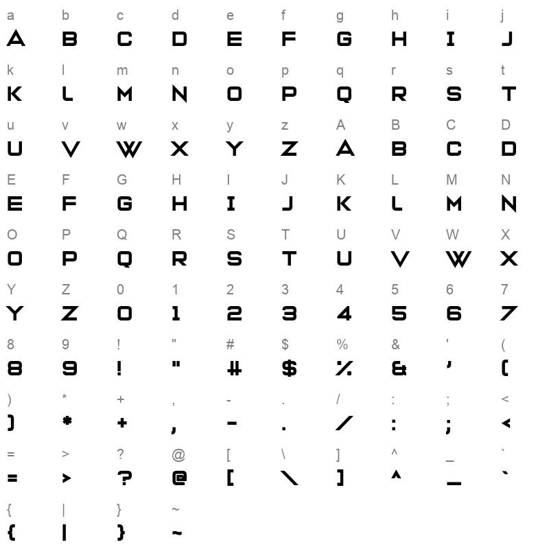 Venite Adoremus Straight Character Map