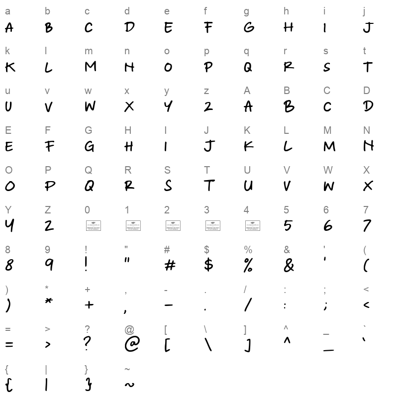 Virtual Note Character Map